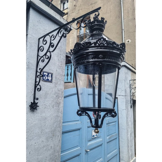 Image 1 of Paar vintage lantaarns "Rue de la Paix" voor Claude Lefebvre, 1980