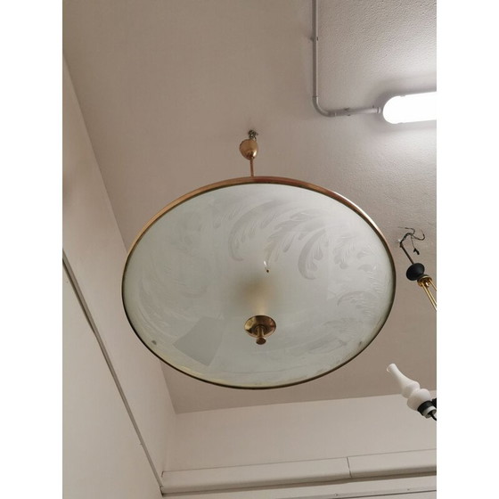 Image 1 of Vintage Italiaanse hanglamp van Pietro Chiesa voor Fontana Arte, jaren 1940