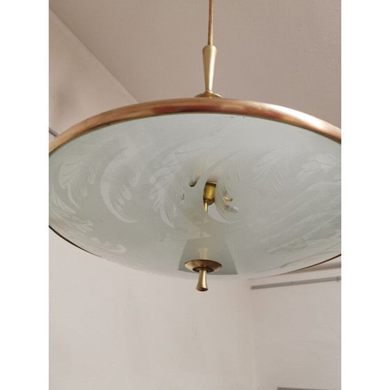 Image 1 of Vintage Italiaanse hanglamp van Pietro Chiesa voor Fontana Arte, jaren 1940