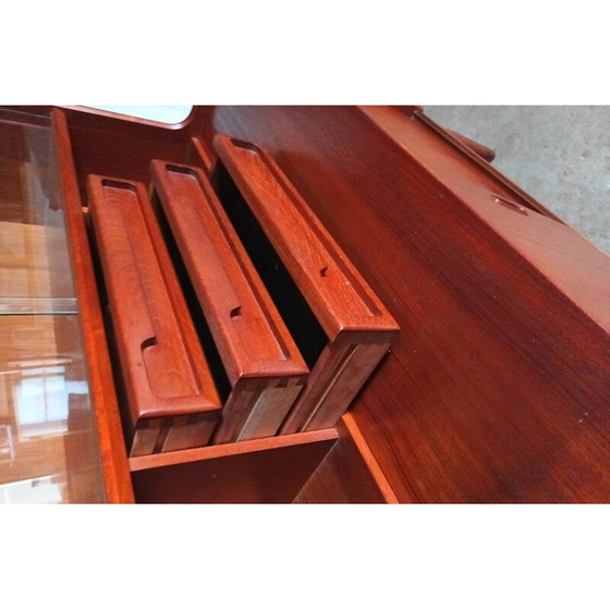 Image 1 of Vintage teak en glazen secretaire, 1960