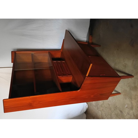 Image 1 of Vintage teak en glazen secretaire, 1960