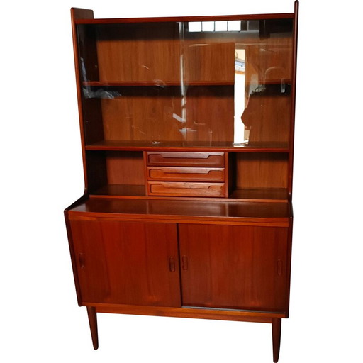 Vintage teak en glazen secretaire, 1960