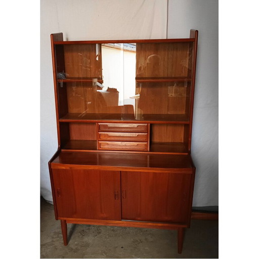 Vintage teak en glazen secretaire, 1960