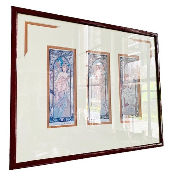 Image 1 of Vintage schilderij Mucha ingelijste prenten