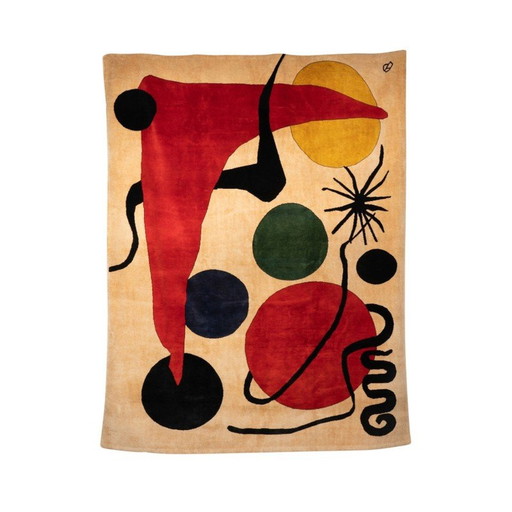 Vintage wollen tapijt "Green Ball" van Alexander Calder, 1971