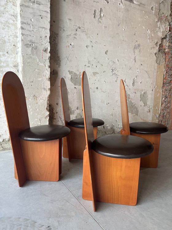 Image 1 of 4 x eetkamerstoelen brutalist