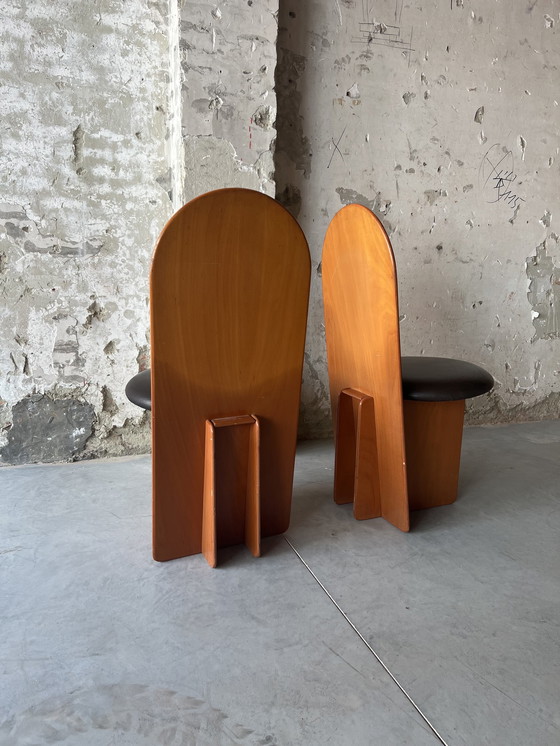 Image 1 of 4 x eetkamerstoelen brutalist