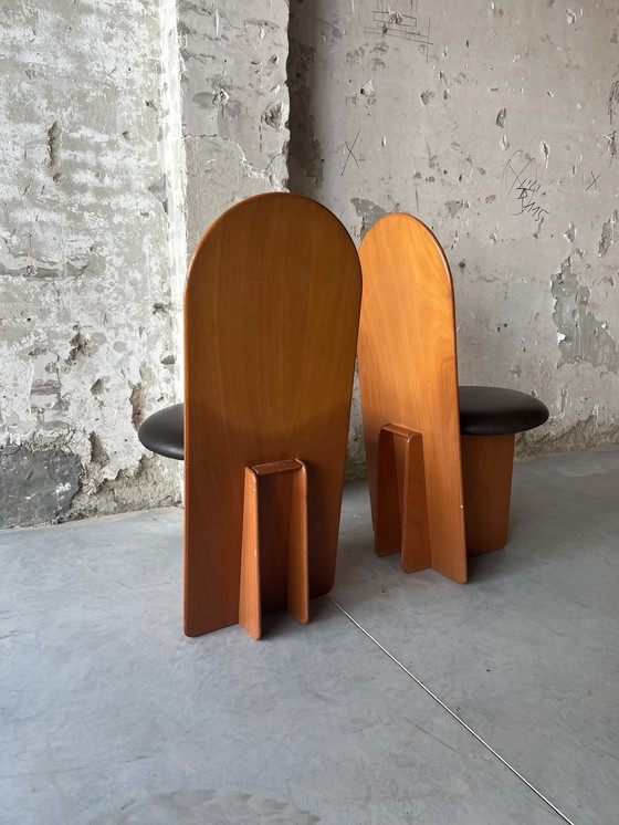 Image 1 of 4 x eetkamerstoelen brutalist