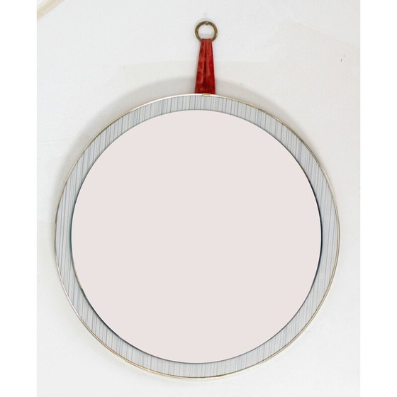 Image 1 of Vintage ronde spiegel in formica 1950