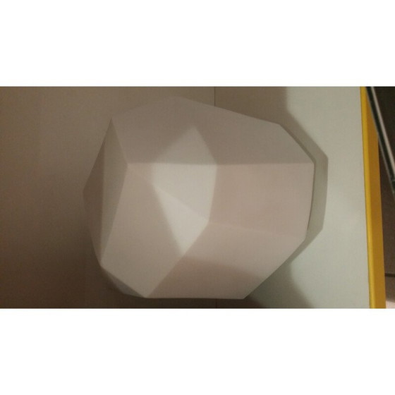 Image 1 of Vintage witte asymmetrische vaas van keramiek en porselein door Aldo Cavanna, 1987