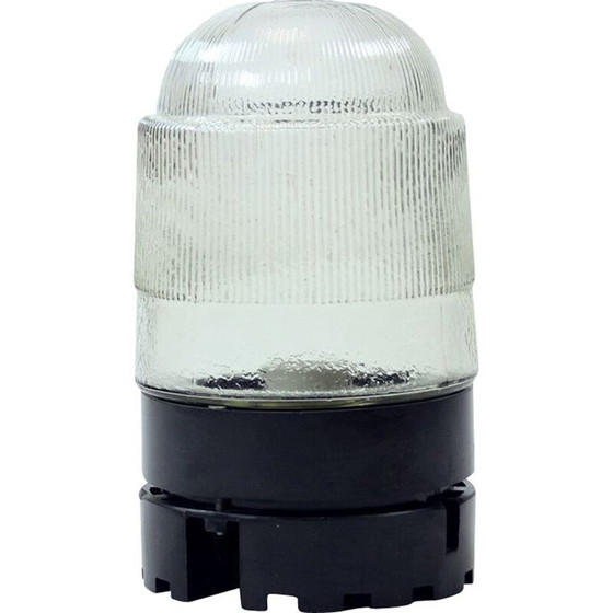 Image 1 of Vintage plafondlamp in bakeliet en dik glas, Tsjecho-Slowakije 1950