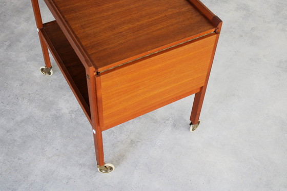 Image 1 of Vintage Teak Serveerwagen/Sidetable