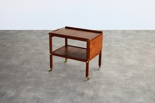 Vintage Teak Serveerwagen/Sidetable