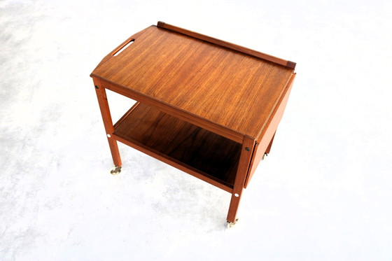 Image 1 of Vintage Teak Serveerwagen/Sidetable