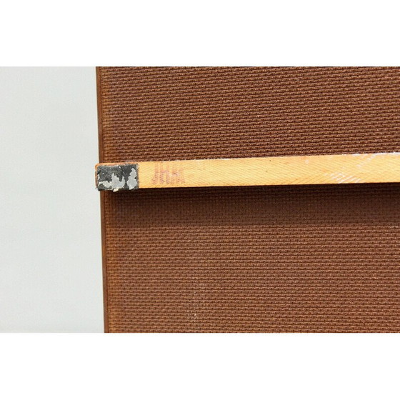 Image 1 of Vintage houten en aluminium opbergdoos voor vinyl platen, 1970