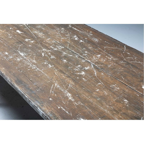 Image 1 of Vintage houten slagerstafel, Frankrijk 1950