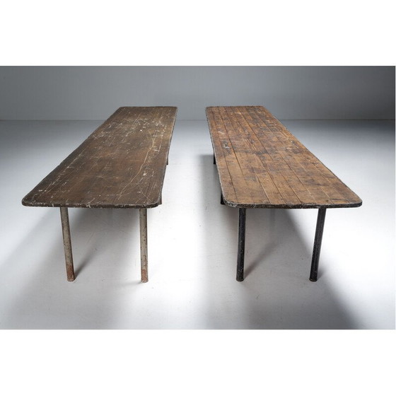 Image 1 of Vintage houten slagerstafel, Frankrijk 1950