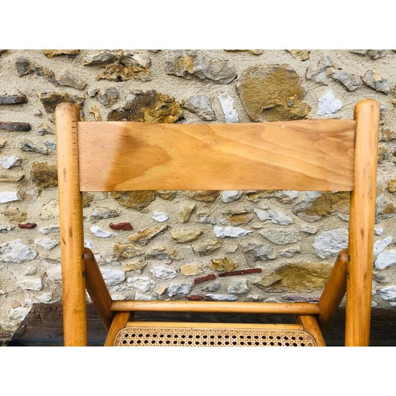 Image 1 of Paar vintage klapstoelen van gebogen hout en rotan voor Habitat, 1970-1980
