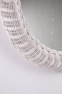Scandinavische Ronde Rotan Spiegel Wit.