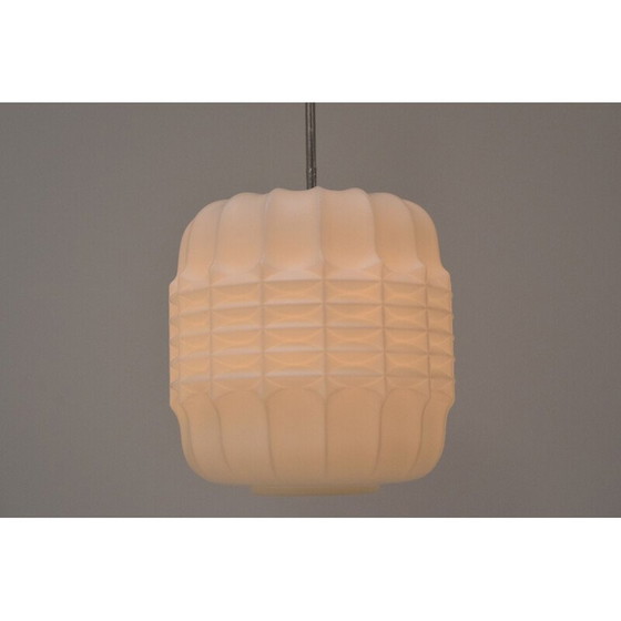 Image 1 of Vintage glazen en metalen hanglamp, Tsjechië 1960