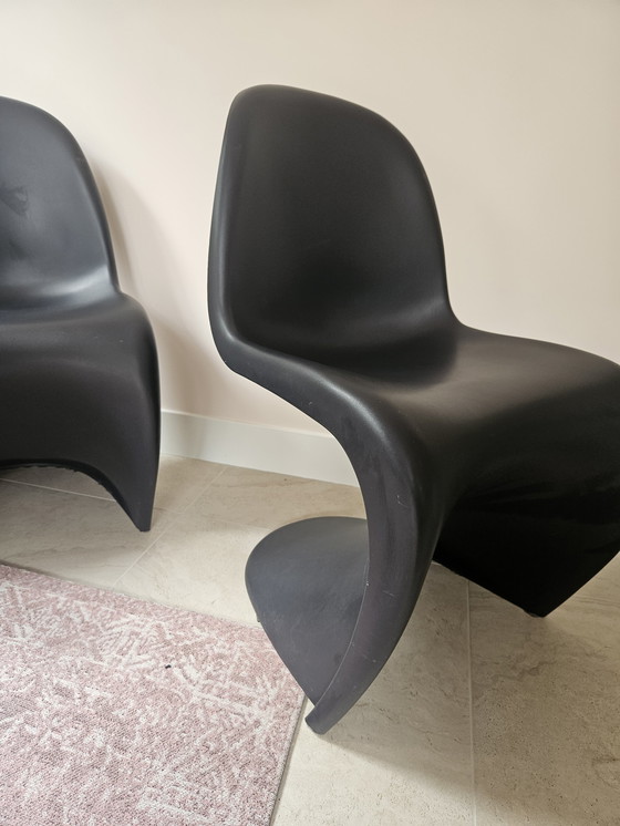 Image 1 of 2x Verner Panton Chair - zwart