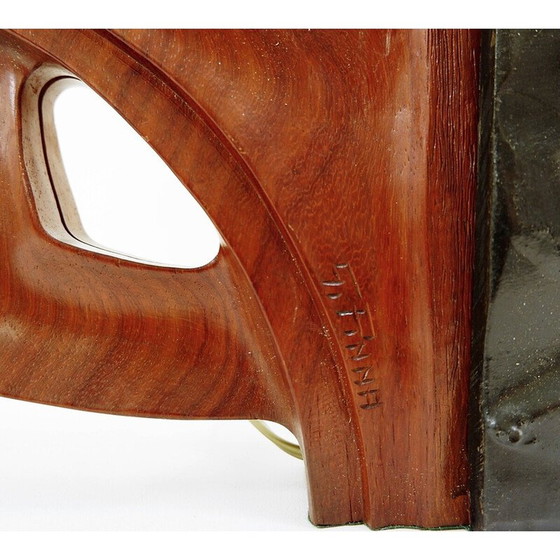 Image 1 of Paar vintage gebeeldhouwde tafellampen van Gianni Pinna, Italië 1970