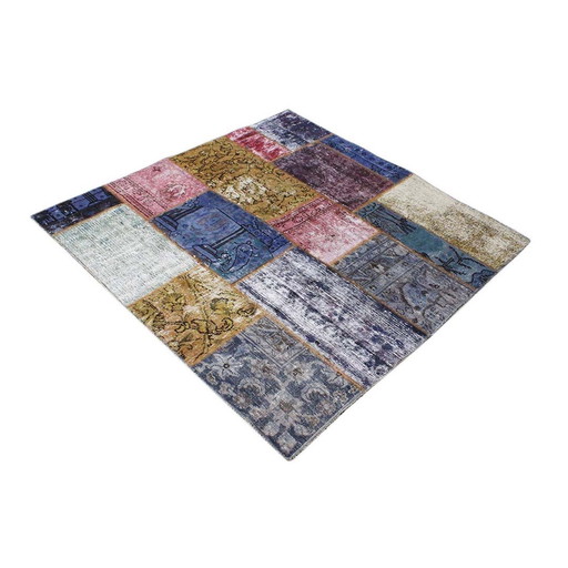 Perzisch tapijt patchwork 130X130 Nr. 2520