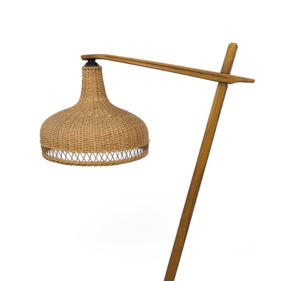 Image 1 of Mid Century Houten Vloerlamp Door Krásná Jizba, 1950S