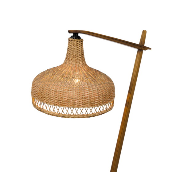 Image 1 of Mid Century Houten Vloerlamp Door Krásná Jizba, 1950S