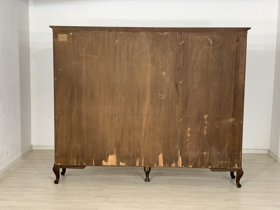 Image 1 of Chippendale dressoir vitrinekast woonkamer kast antiek rond 1920