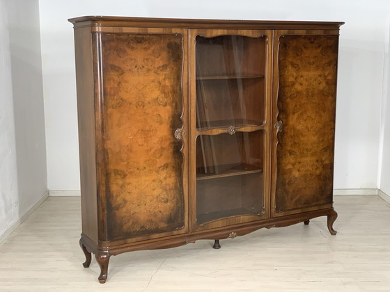 Image 1 of Chippendale dressoir vitrinekast woonkamer kast antiek rond 1920