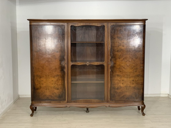 Image 1 of Chippendale dressoir vitrinekast woonkamer kast antiek rond 1920