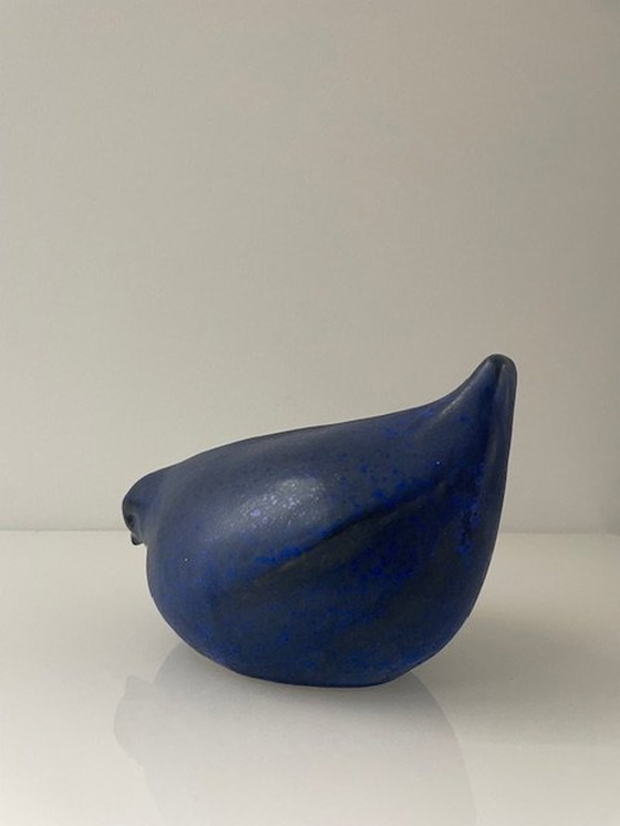 Image 1 of Beeld Gestileerde Vogel - Safierblauw Keramiek - Scandinavian Design