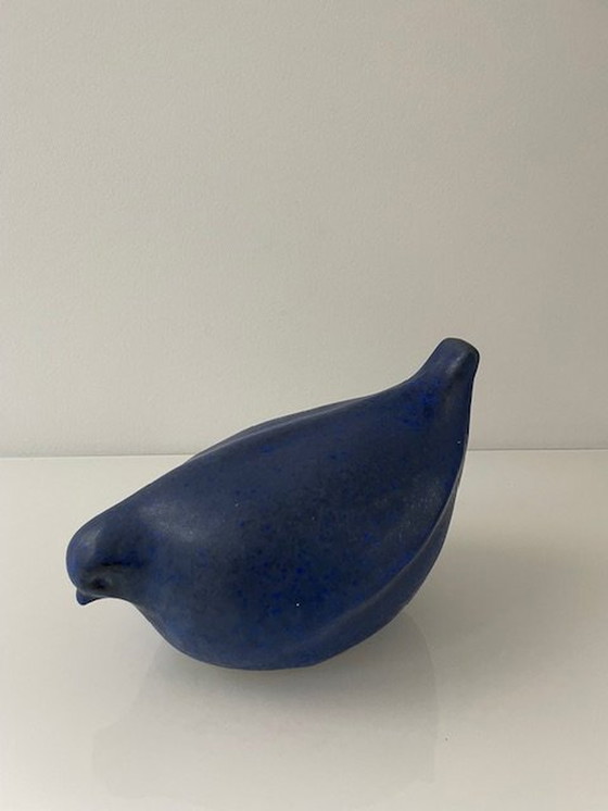 Image 1 of Beeld Gestileerde Vogel - Safierblauw Keramiek - Scandinavian Design