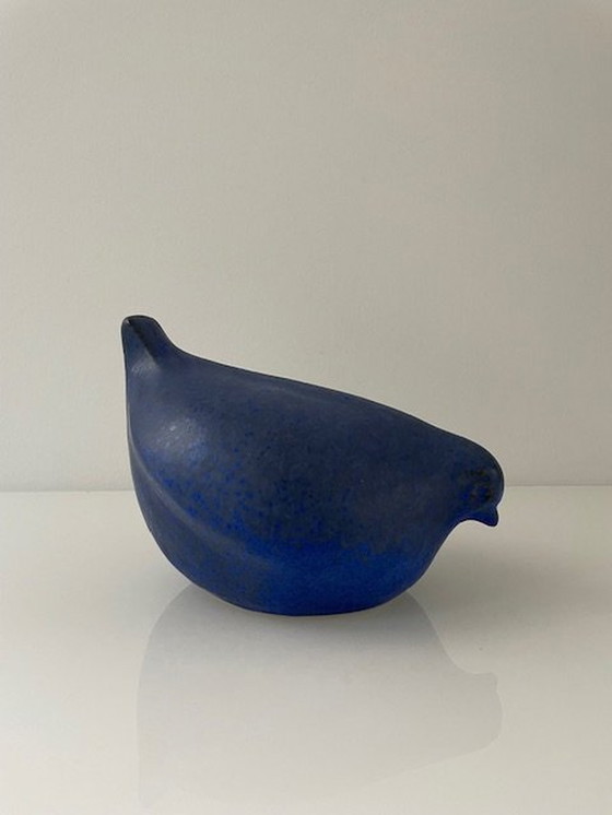 Image 1 of Beeld Gestileerde Vogel - Safierblauw Keramiek - Scandinavian Design