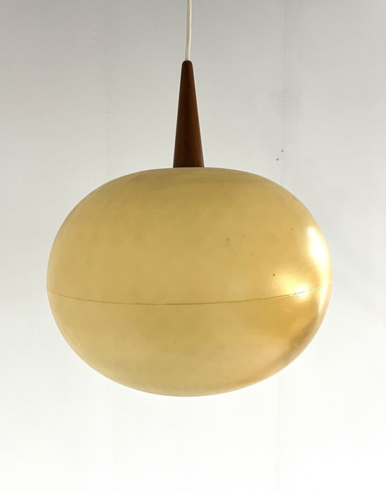 Image 1 of Hanglamp Kunststof & Teak ‘60