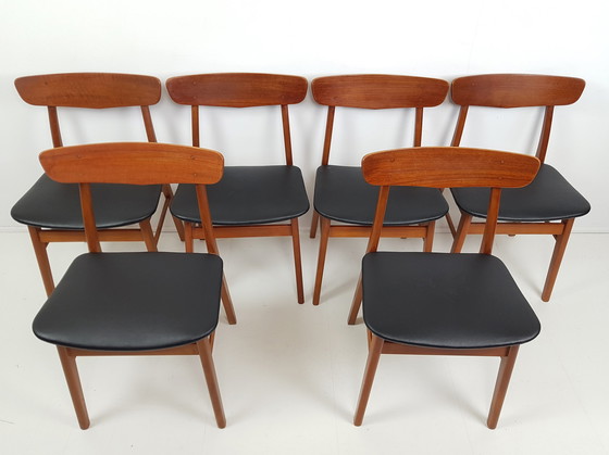 Image 1 of 6 Deense farstrup eettafel stoelen zwart skai 