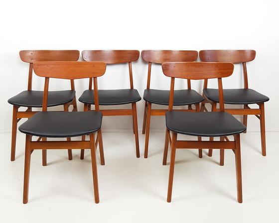 Image 1 of 6 Deense farstrup eettafel stoelen zwart skai 