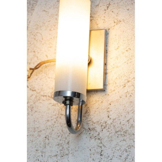 Image 1 of Vintage verchroomde "Bauhaus" wandlamp, Tsjechoslowakije 1930