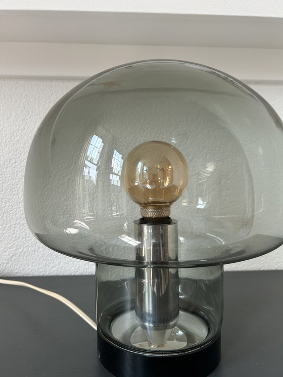 Image 1 of Peill & Putzler Rookglas Paddestoel Lamp 60'S