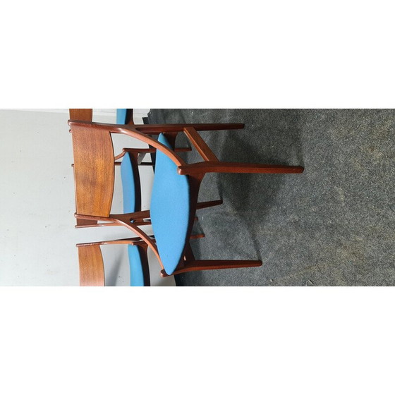 Image 1 of Set van 6 vintage teakhouten eetkamerstoelen van Vestervig Eriksen voor Møbelfabrik Aarhus, Denemarken