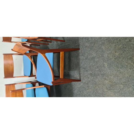 Image 1 of Set van 6 vintage teakhouten eetkamerstoelen van Vestervig Eriksen voor Møbelfabrik Aarhus, Denemarken