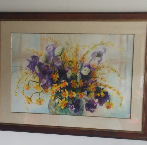 1X Aquarel Bloemen