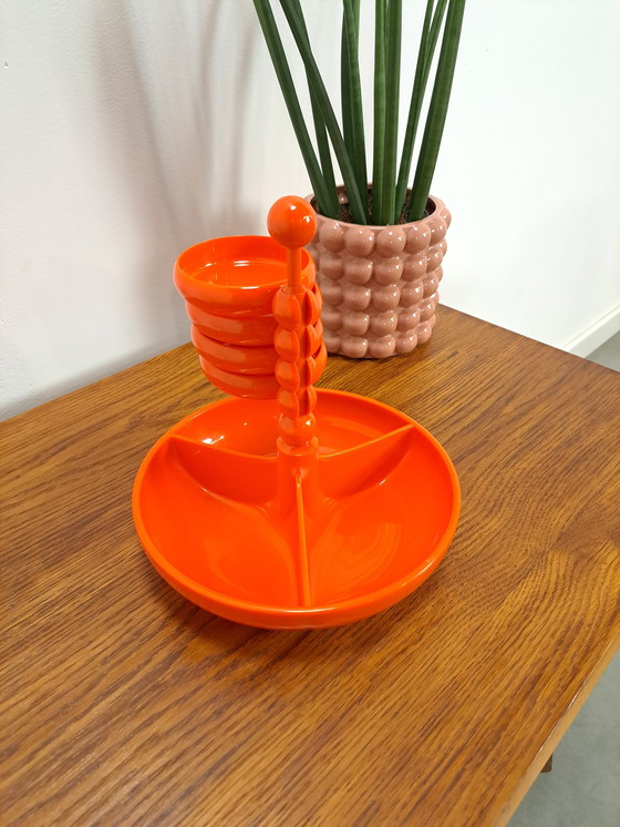 Image 1 of Oranje kunststoffen schalenset Emsa Germany vintage