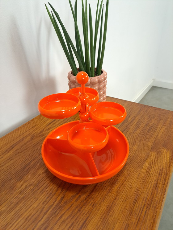 Image 1 of Oranje kunststoffen schalenset Emsa Germany vintage