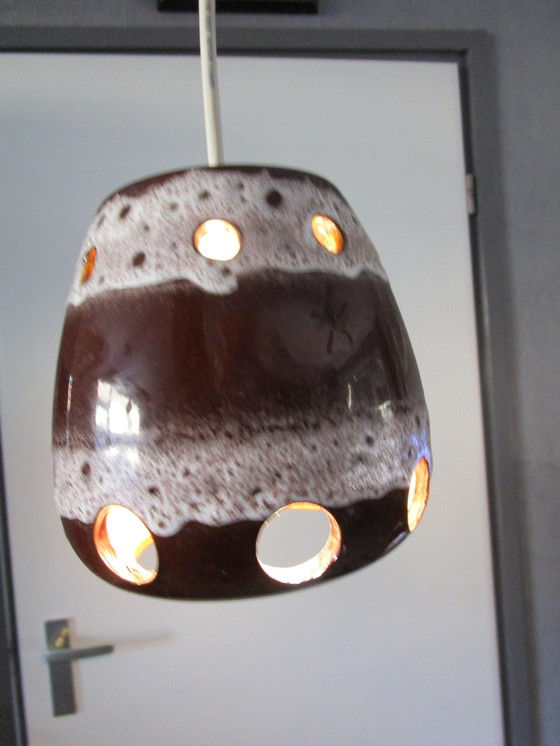 Image 1 of Lief klein vintage jaren '70 keramiek lava hanglampje