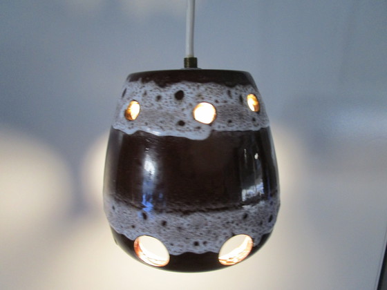 Image 1 of Lief klein vintage jaren '70 keramiek lava hanglampje
