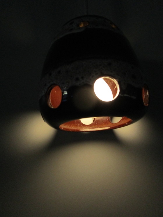 Image 1 of Lief klein vintage jaren '70 keramiek lava hanglampje