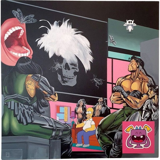 Vintage Warhol pop portret door Pierre Jacob, 2020