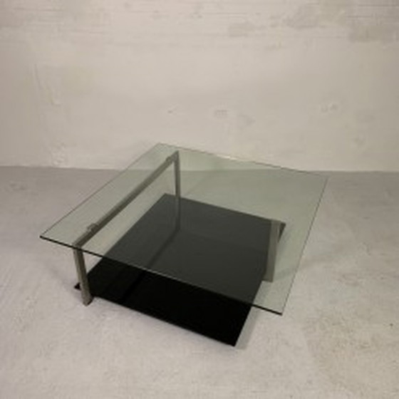 Image 1 of Glazen salontafel, 110 x 110 cm, Rolf Benz en Metaform Style - jaren 1990